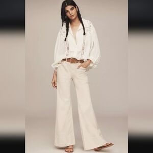 Anthropologie The Rylan Relaxed High-Rise Flare Pants by Pilcro